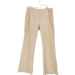 Ann Taylor‎ Wide Leg Cream Pinstripe Pants, Textured Slacks size 14